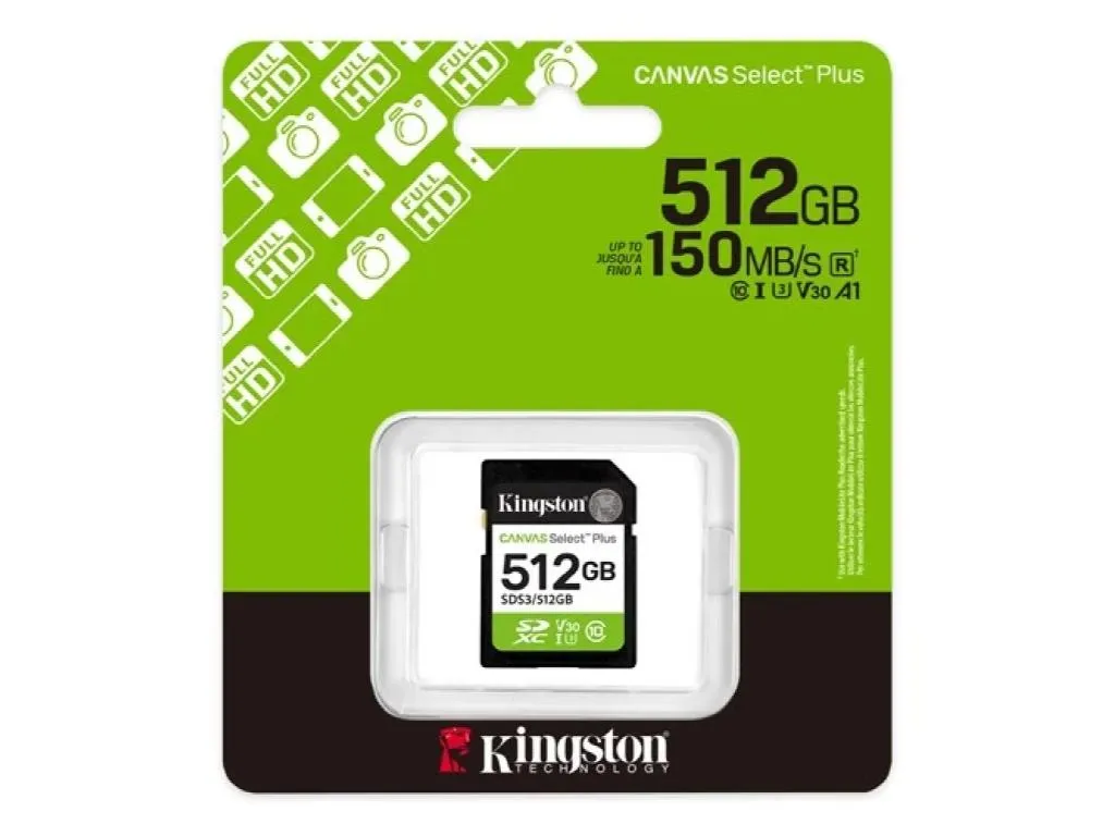 Memorije kartice KINGSTON SDS3/512GB/Canvas Select Plus/Class10 UHS-I/150MB/s Slika 1